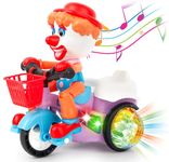 Zest 4 Toyz Musical Toy for Kids 360 Degree Rotating Stunt Tricycle Joker Bump and Go Toy with 4D Lights Dancing Sound Toy Battery Operated Toy for 1 Year Old Kids Boys Girls -Multi Color