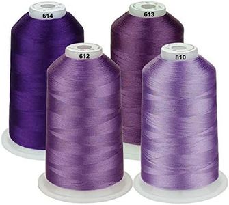 Simthread Machine Embroidery Thread 5000 m Spools Set, Polyester Embroidery Thread for Babylock, Janome, Kenmore, Singer, W6 N Embroidery Machine (4 Purple)