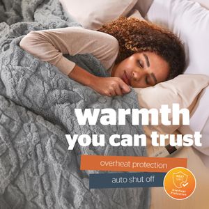 Silentnight Heated Throw Blanket – Charcoal, Soft Electric Fleece