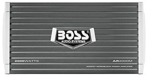 Boss Audio 2000W Armor Monoblock Class A/B 1 Channel Stable Amplifier with Remote Subwoofer Level Control