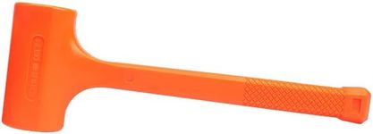 AIMALL Dead Blow Rubber Hammer Mallet 2/3/4lbs Non Slip 64oz / 1800g mechanic Builder, Non-Sparking, Non-Marring, Neon Orange