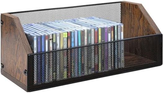 Salajory CD Storage Rack - CD Storage Case Holds 38 Full Case CDs, 76 Slim Case CDs, Desktop or Closet CD Stand, CD Display for Blu-Ray | Video Game Cases | Papers | Cards