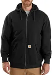 Carhartt Men's Rain Defender Loose Fit Midweight Thermal-Lined Full-Zip Sweatshirt, Black, XX-Large