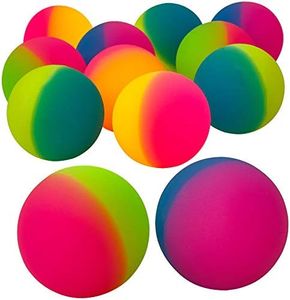 Bedwina Jumbo Super Bouncy Balls - (Pack of 12) 2.35 Inch Balls for Kids in Bright Assorted Multi Colors for Birthday Party Favors and Carnival Prizes in Bulk