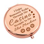 Funny Gambler Gift Idea Compact Makeup Mirror Casino Lover Gift for Women Birthday Gift for Gambler Retirement Gifts for Women Folding Makeup Mirror for Friend Grandma Birthday Graduation Gifts