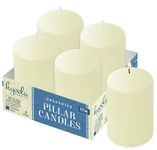 HYOOLA Ivory Pillar Candles 2x3 Inch - Unscented Pillar Candles - Set of 4 - European Made