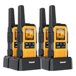 G2Pro+ IP67 Waterproof Floating Walkie Talkies Long Range with Double PTT,FM Radio,VOX,SOS & NOAA Weather,Rechargeable Two-Way Radios for Adults Farms,Warehouse,Fishing,Camping,Hunting (4 Pack)