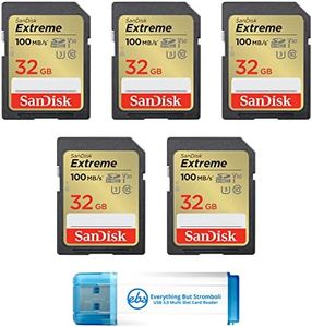 Everything But Stromboli SanDisk 32GB Extreme SD Card (5 Pack) SDHC Memory Cards Compatible Browning Defender Pro Series Trail Cameras (SDSDXVT-032G-GNCIN) Bundle with (1) 3.0 Micro & SD Card Reader