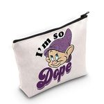 WZMPA Dopey Dwarfs Cosmetic Makeup Bag Dopey Dwarfs Fans Gifts I'm So Dope Zipper Pouch Travel Bag For Movie Fans, I'm So Dope, Fit