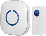 Wireless Doorbell by SadoTech – Waterproof Door Bells & Chimes Wireless Kit, 1000-ft Range,52 Door Bell Chimes, 4 Volume Levels with LED, Wireless Doorbells w/ 1 Receiver & 1 Button, Crosspoint, White