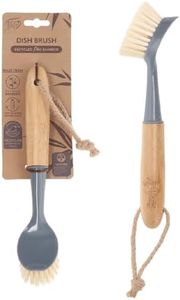 Eco Basics Dish Brush – Ocean-Bound Recycled Plastic, Post-Consumer Recycled Bristles, FSC-Certified Bamboo, 6.5x14cm, Non-Stick Safe, Perferct for Dishes, Pots, Pans, Veggies and Sink