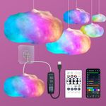 Lichaser RGB Cloud Led Lights with 2.4G Remote and Bluetooth APP Changing Color into Rainbow Cloud, Lightning Cloud,etc. Cool Cloud LED Lights for Wall Room Home Bedroom Decor（1, 60CM）