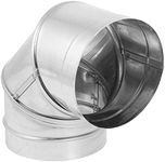 DuraVent DuraBlack 8-Inch Diameter Stainless Steel Single Wall Wood Burning Stove 90 Degree Elbow Pipe Connector to Vent Smoke and Exhaust, Silver