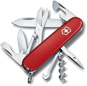 Victorinox Climber Couteau de Poche Suisse, Léger, Multitool, 14 Fonctions, Tire Bouchon, Lame, Ouvre Boite, Rouge