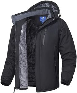 Men's Winter Mountain Waterproof Ski Jacket Windproof Rain Windbreaker Warm Hooded Snow Coat, Black, X-Large