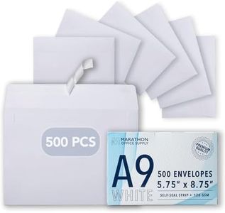 MOS White A9 Envelopes (5.75 x 8.75 Inch) 500 Pack, Self-Seal Heavyweight for 5.5 x 8.5 Cards, Half Fold Greeting Cards, Photos, Booklets, Wedding Programs, Business Mailings