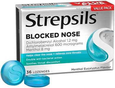 Strepsils Plus Blocked Nose Relief Sore Throat Lozenges, 36 Count