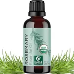 Certified Organic Rosemary Oil for Hair - Pure USDA Organic Rosemary Essential Oil for Hair Skin and Nails Plus Aromatherapy - Organic Hair Oil for Dry Scalp Treatment and Enhanced Volume and Shine