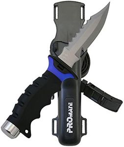 Promate KF510-oBlue, Sharp Tip Stainless Steel Knife for Scuba Diving Snorkeling