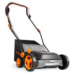 VonHaus Artificial Grass Brush 1800W – Electric Lawn Sweeper Cleaner Machine, 45L Collection Bag, 10m Cable, 5 Adjustable Heights, 370mm Working Width, Foldable Handle