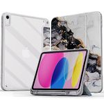 MOCA iPad (A16) 11th Generation 11 Inch 2025 10th Generation Case 2022, iPad 10.9 Inch Case with Clear Transparent Back and TPU Shockproof Frame Cover (ipad 10th Gen 10.9 2022, Cloudy Marble)