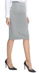 Urban CoCo Women's Elastic Waist Stretch Bodycon Midi Pencil Skirt, Light Gray, Large