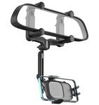 JOCOSA Rearview Mirror Phone Holder, 2024 Upgraded 360° Rotating Rear View Mount with Adjustable Arm Length, Multifunctional Universal Car All 4-7 Inch Mobiles