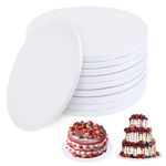 Anscher 9 Pack 14 Inch Round Cake Drums, Greaseproof Cake drum in White Assorted Color Cake Base, Cardboard Cake Boards for Presenting Heavy/Tall Tiered Cakes, Base Para Pastel