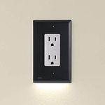 4 Pack - SnapPower GuideLight 2 for Outlets [for Standard Decor, Not GFCI outlets] - Night Light - Electrical Outlet Wall Plate with LED Night Lights - Automatic On/Off Sensor - (Décor, Black)