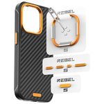 REBEL GEN6/GEN5 Metal Components Upgrade Kit [CNC Aluminum Full Set] Lens Ring, Complete Buttons & Logo Pack for iPhone 16 Pro Max/16 Pro/15 Pro Max/15 Pro/14 Pro Max FLEX/GEN-6/5 Cases (Ultra Orange)