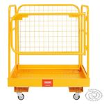 VEVOR Forklift Safety Cage, Forklift Man Basket 1200 lbs Capacity, 36 x 36 inches Folding Forklift Work Platform with 4 Wheels, Collapsible Platform Lift Basket for Most Aerial Jobs