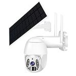 4G LTE Cellular Security Camera Include SD&SIM Card(Verizon AT&T T-Mobile), 2K Live View Solar Outdoor No WiFi Cameras with 360° PTZ Color Night Vision PIR Motion Alerts Two Way Talk (White + SD 64G)