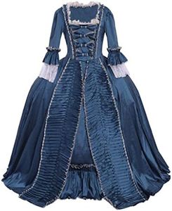 Fortunehouse Abito da ballo da donna in stile rococò da regina Maria Antonietta, stile vittoriano del XVIII secolo, Blu 3, L