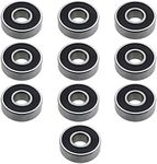 EMSea ABEC-11 Skateboard Bearings 8x22x7mm 608 2RS for Roller Skates Black 10 Pack