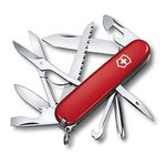 VICTORINOX Pocket Knife Fieldmaster, 15 Functions, Swiss Made, Multi Tool incl. Multi-Purpose Hook, Tin Opener, Scissors, Red