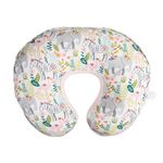 Boppy Nursing Pillow Luxe Support , Pink Sweet Safari, Ergonomic Nursing Essentials for Bottle and Breastfeeding, Firm Fiber Fill, with Soft Removable Nursing Pillow Cover, Machine Washable