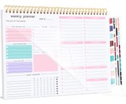 Weekly Planner To Do List Pad, Undated Weekly Planner Notebook 52 Tear off Sheets─To Do List Notebook for Study Work, Includes 4 Sheets of Stickers, 22 X 28 cm-Pink-1 Year of Use