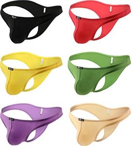 iKingsky Men's Sexy Brazilian Underwear Pouch Cheeky Briefs Half Back Coverage Mens Under Panties (Large, 6 Pack)