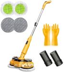 qimedo 5000mAh Electric Mop with Two Battery M2,800RPM Cordless Mops for Floor Cleaning,Best Automatic Spin Mops with Smart Display,Upright Rotating Power Mop with LED Light & Water Spray