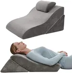 Axelrod Bed Wedge Pillow Set Foam | Adjustable Pillows for Back, Leg and Knee Pain Relief | Post Surgery Ortho Pillow – Anti Snoring, Heartburn, Acid Reflux & GERD Grey