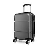 Kono Suitcase 20'' Travel Carry On Hand Cabin Luggage Hard Shell Travel Bag Lightweight, Grey