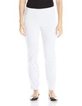 Ruby Rd. Women's Petite Pull-On Solar Millennium Super Stretch Pant, White, 16 Petite