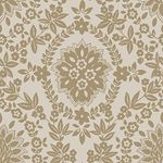 RoomMates RMK12572PL: Taupe & Gold Boho Baroque Damask Peel & Stick Wallpaper