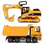 Excavator & Dump Truck Toy for Kids