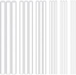 Swpeet 30Pcs Diamete 3mm 4mm 5mm 6mm 8mm 10mm Length 300mm White Acrylic Dowel Rods Assortment Kit, Clear Acrylic Round Solid Bar DIY Model Material Acrylic Round Stick for Model Making DIY Crafts