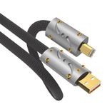 Viborg UC01 HiFi USB Cable Silver Plated Copper USB Cord 3.3FT/1M Type A to B Audiophile USB Wire A-B DAC Decoder Printer Data Cable