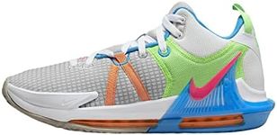 Nike Men's Lebron Witness 7 Basketball Shoe (Grey Fog/Cobblestone/Laser Blue/Hyper Pink, us_Footwear_Size_System, Adult, Men, Numeric, Medium, Numeric_10)