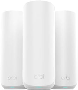 NETGEAR Orbi 370 Series WiFi 7 Mesh System for Home (RBE373) – Wireless Router + 2 Extenders, Security Features, 5 Gbps, Covers 6,000 sq.ft., 70 Devices, 2.5GB Port, BE5000