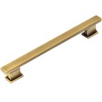 10 Pack - Cosmas 702-160BAB Brushed Antique Brass Contemporary Cabinet Hardware Handle Pull - 6-5/16" Inch (160mm) Hole Centers