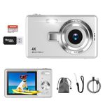 4K Digital Camera, Autofocus 50MP Vlogging Camera with 32G SD Card, 16X Zoom, Flash, Compact Portable Small Point and Shoot Digital Camera for Kids Student Teens Adult Beginner